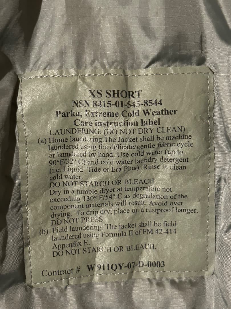 ジャケット・アウター US ARMY ECWCS GEN3 Level7 Jacket XS-S