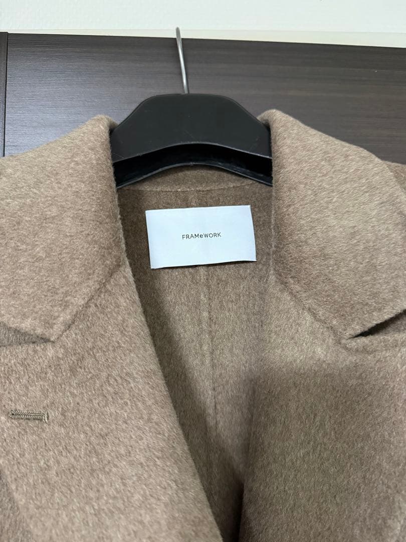 今期　フレームワーク SUPER160’s ダブルブレストコート ブラウン 38