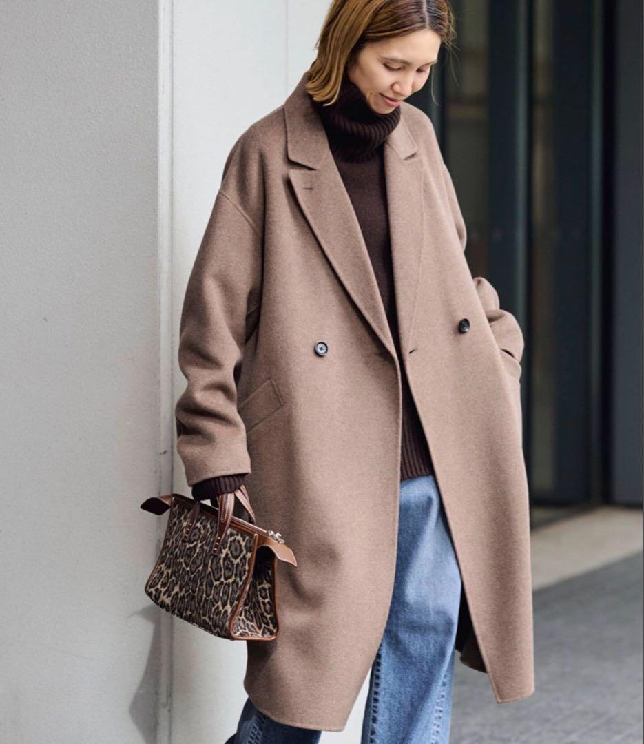 今期　フレームワーク SUPER160’s ダブルブレストコート ブラウン 38