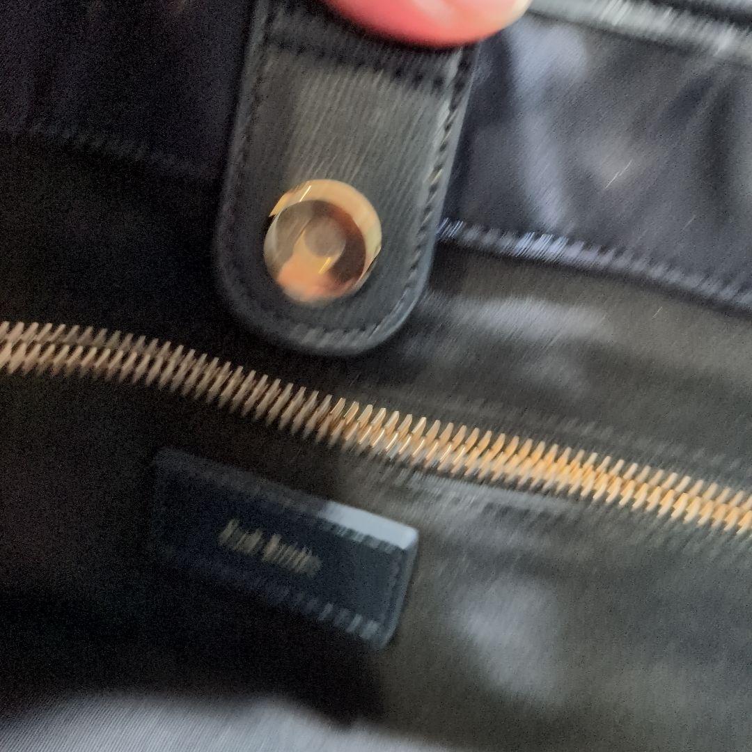 ポール・スミス　ネイビーナイロンビジネスバッグ　アクセントカラーグリーン