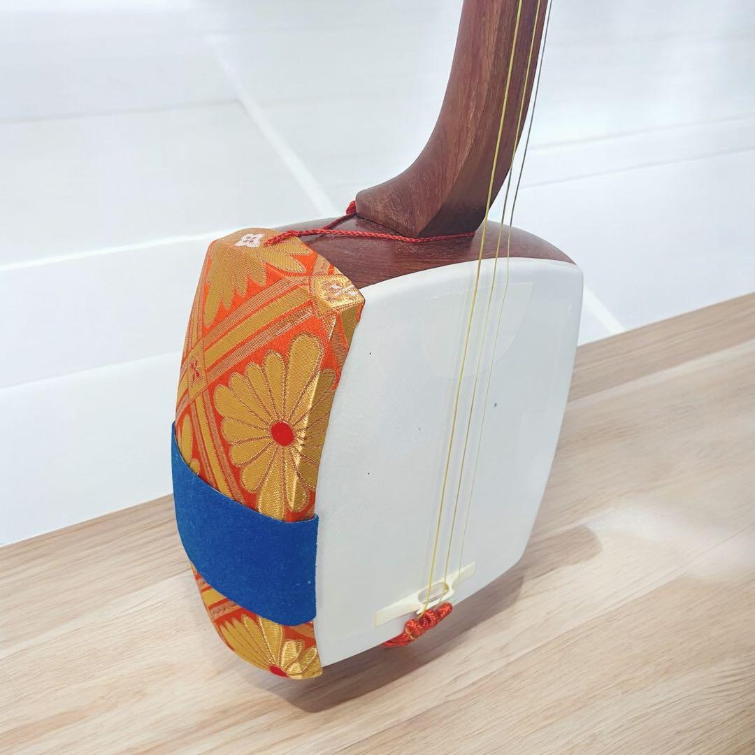 【破れなし✨】三味線 細棹 正寸98cm 布ケース付き 地唄 民謡