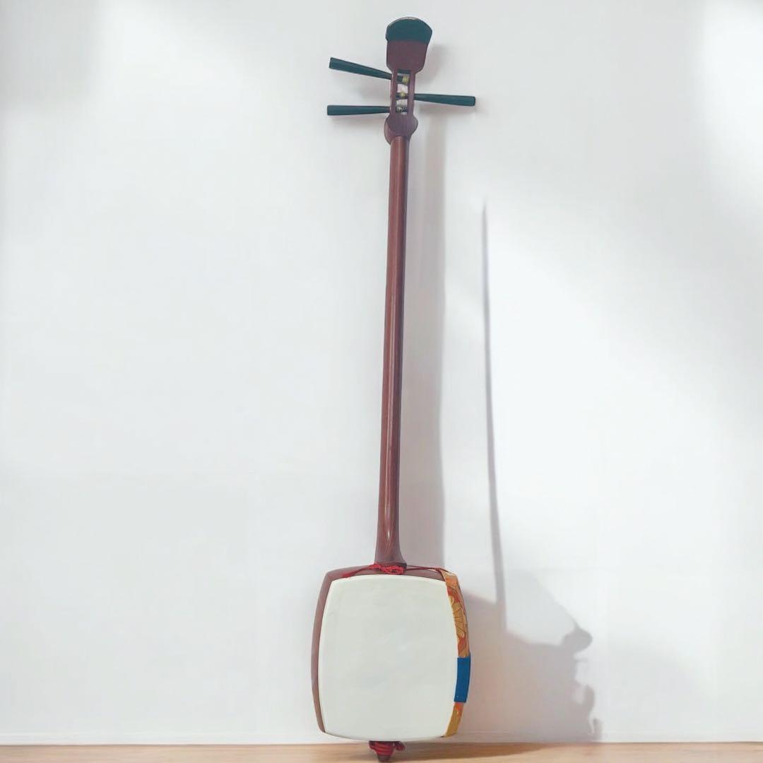 【破れなし✨】三味線 細棹 正寸98cm 布ケース付き 地唄 民謡