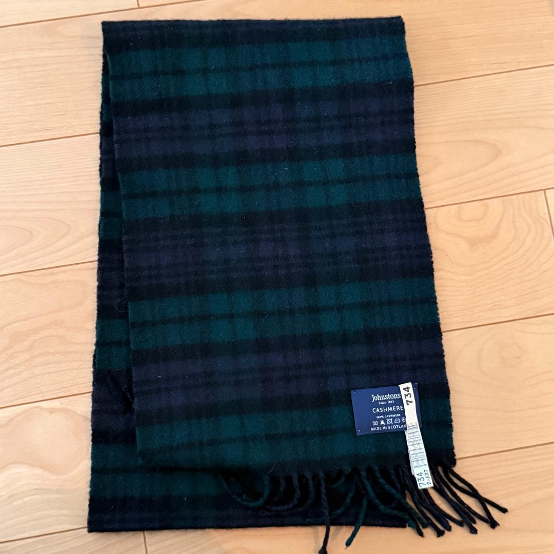 Johnstons カシミヤ マフラー ブラックウォッチ