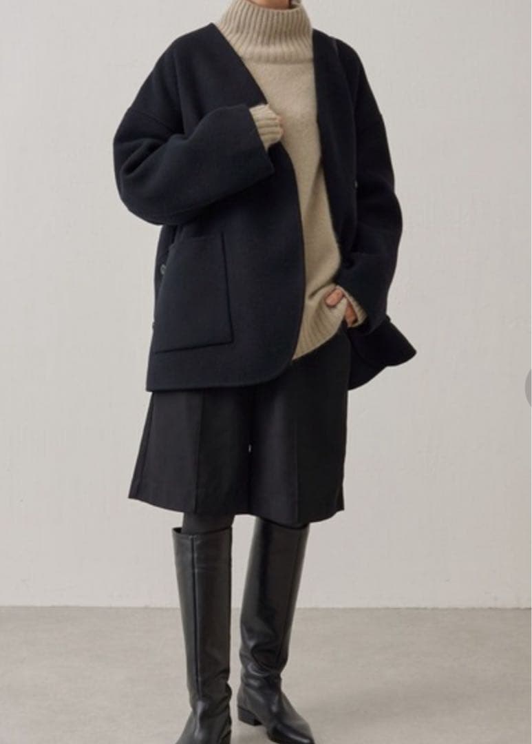 【美品】BEARDSLEY ショートリバーコート　黒