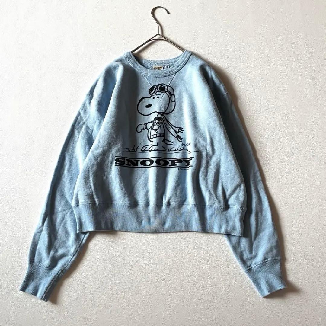 バズリクソンズ　BEAMS BOY　別注　クルースウェット　スヌーピー　サックス