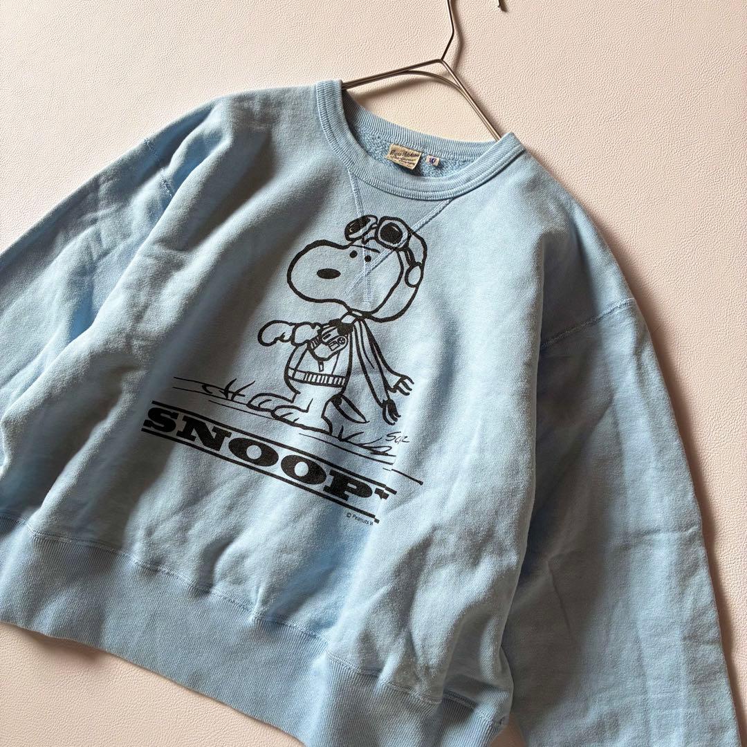 バズリクソンズ　BEAMS BOY　別注　クルースウェット　スヌーピー　サックス