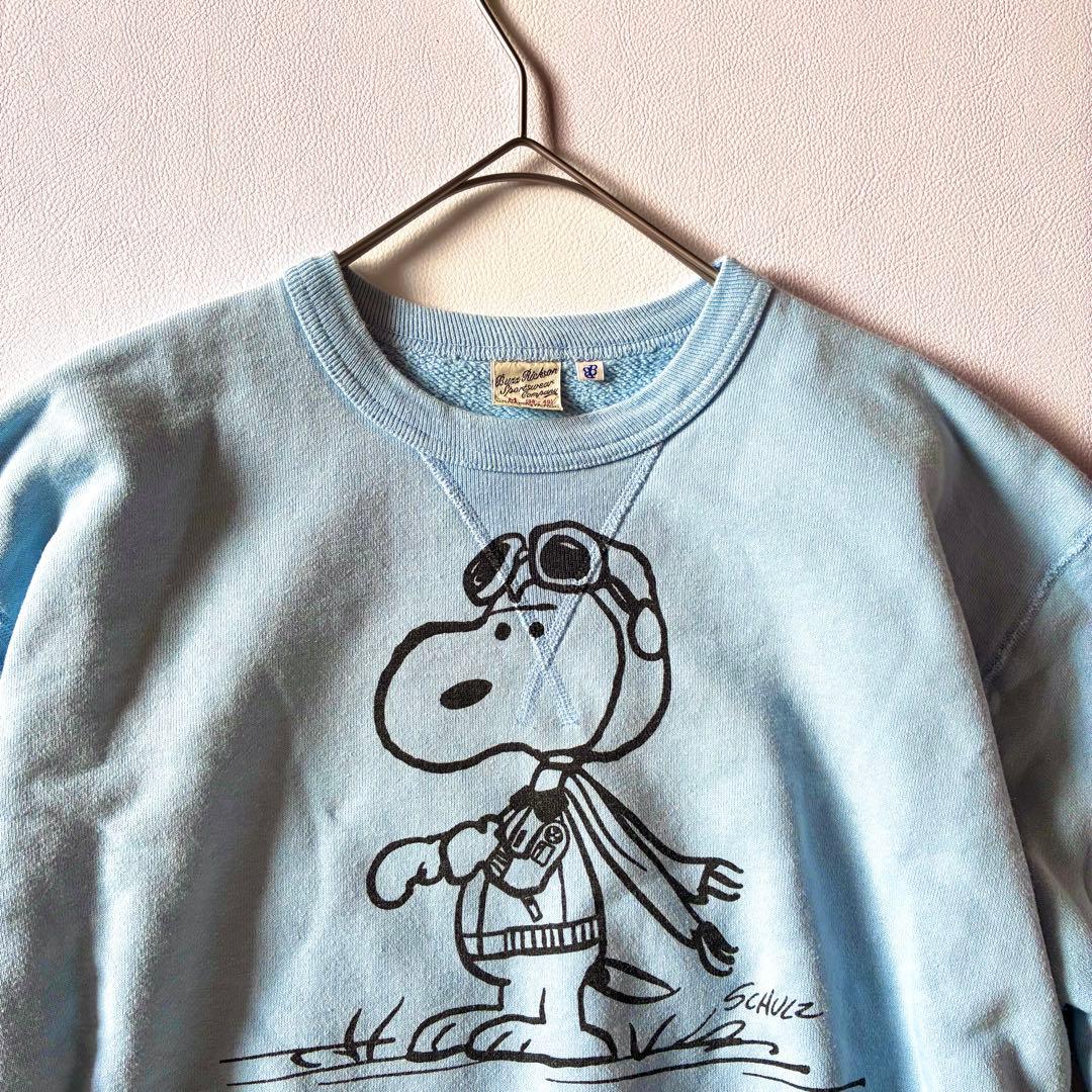 バズリクソンズ　BEAMS BOY　別注　クルースウェット　スヌーピー　サックス