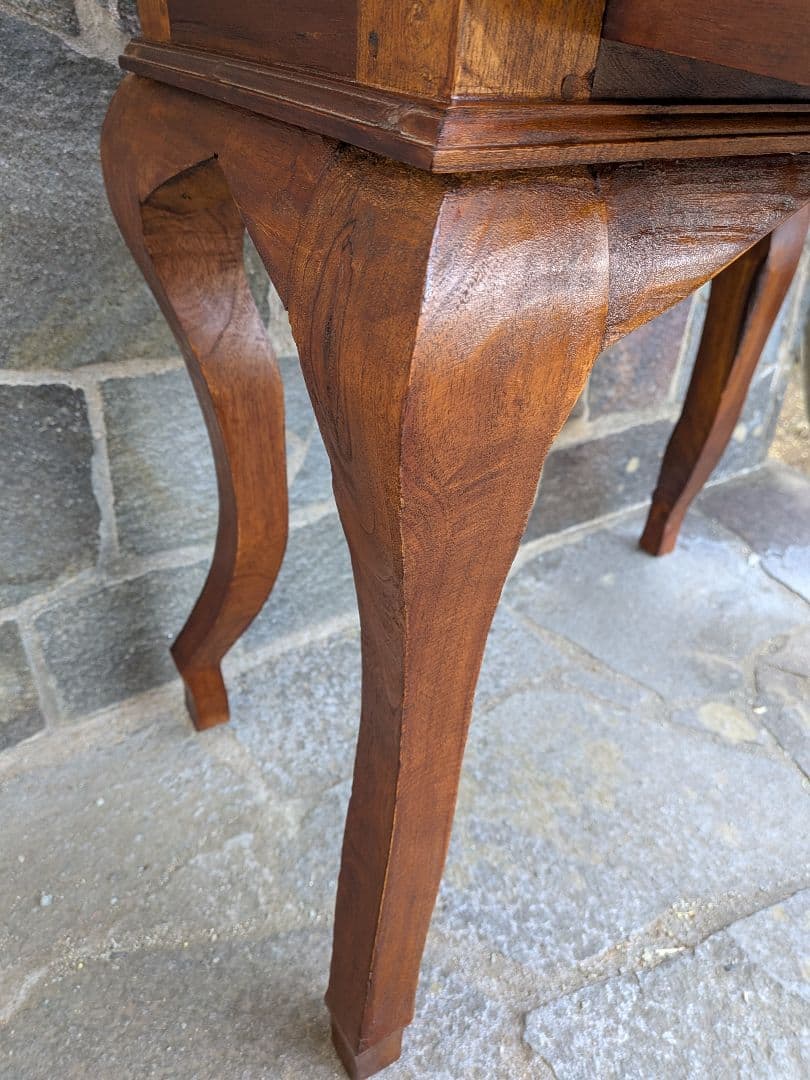 セトレボン アンティーク木製の猫脚ガラスキャビネット