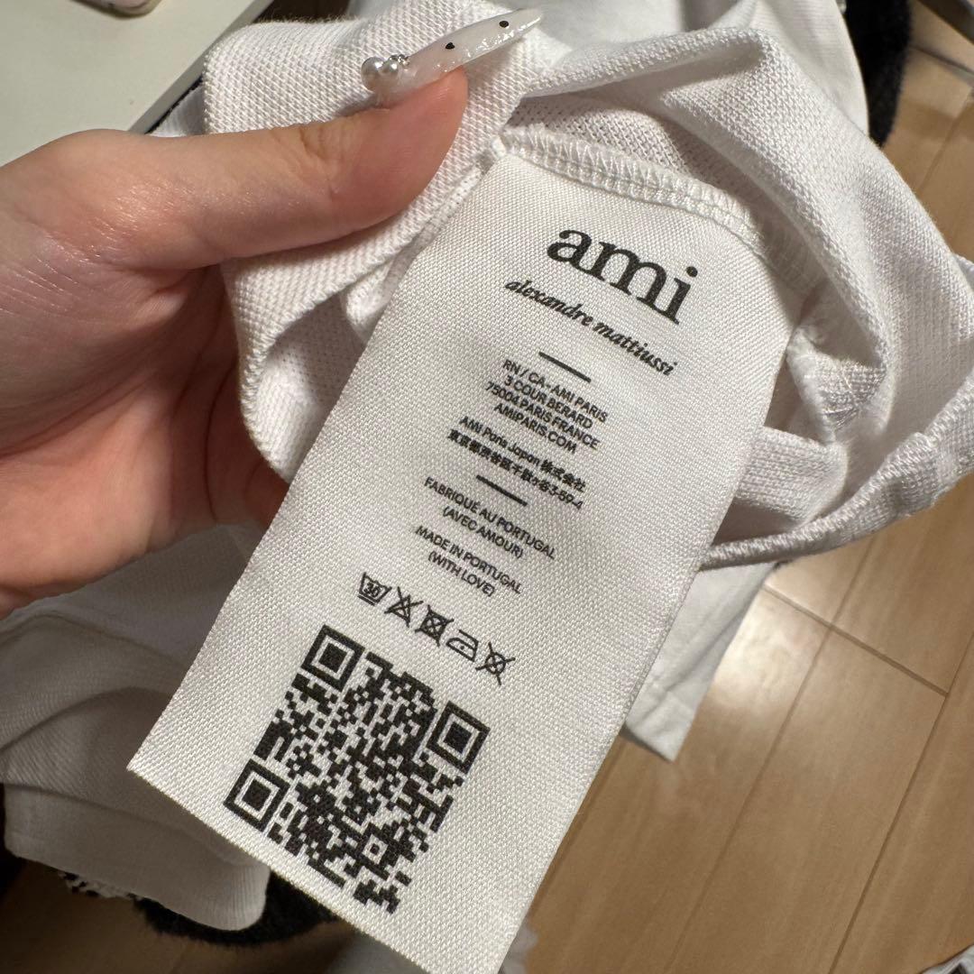 amiparis ホワイトポロシャツ