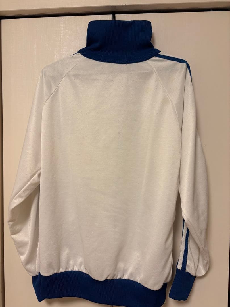 adidas トラックジャケット　ジャージ　ブルー　ホワイト