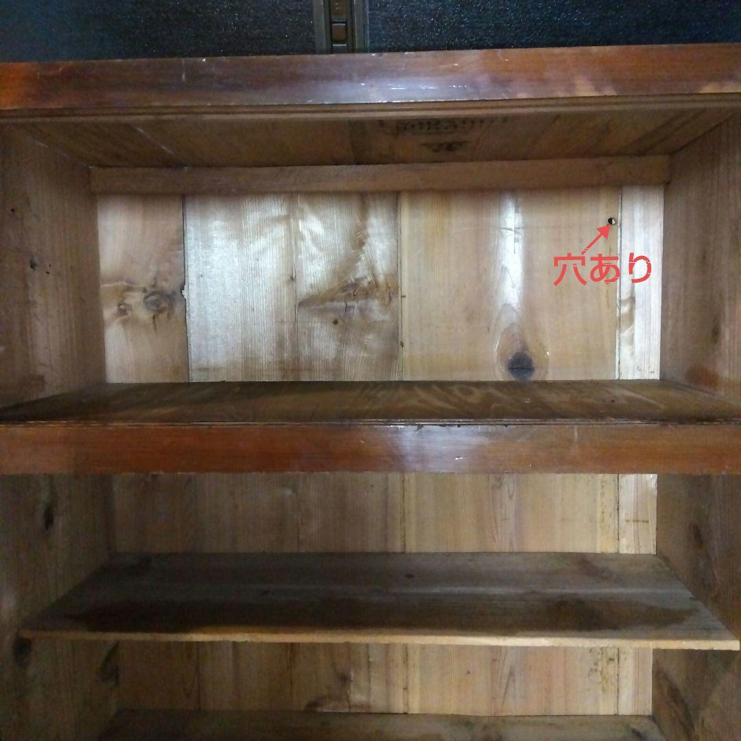 【昭和レトロ】最終値下げ♦ 木製下駄箱 （右端は傘立）✰寄木細工？