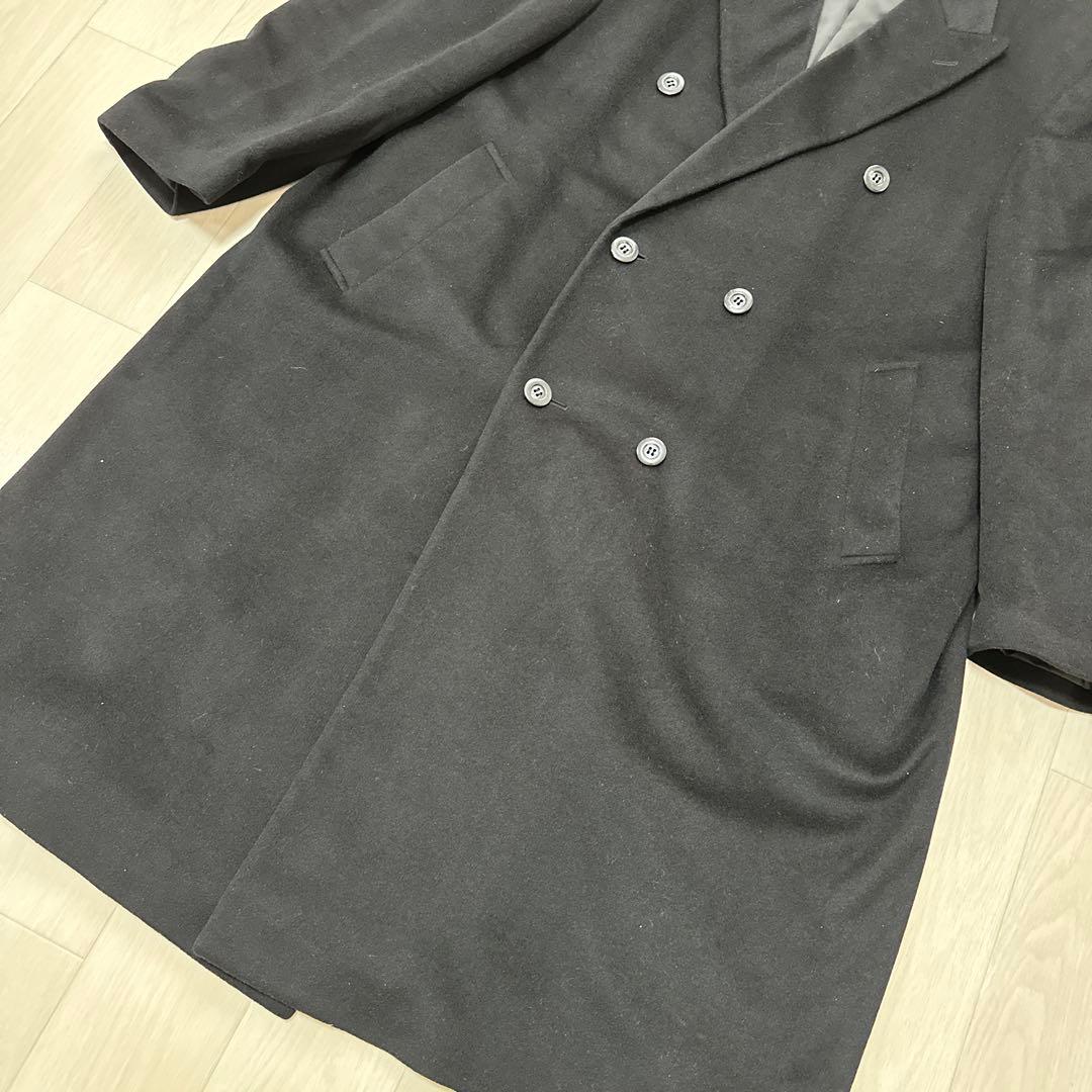 希少WIND ARMOR ダブルチェスターコート カシミア　マキシ丈 黒 4L
