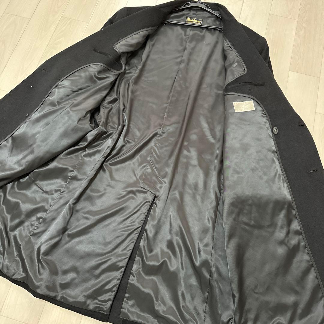 希少WIND ARMOR ダブルチェスターコート カシミア　マキシ丈 黒 4L