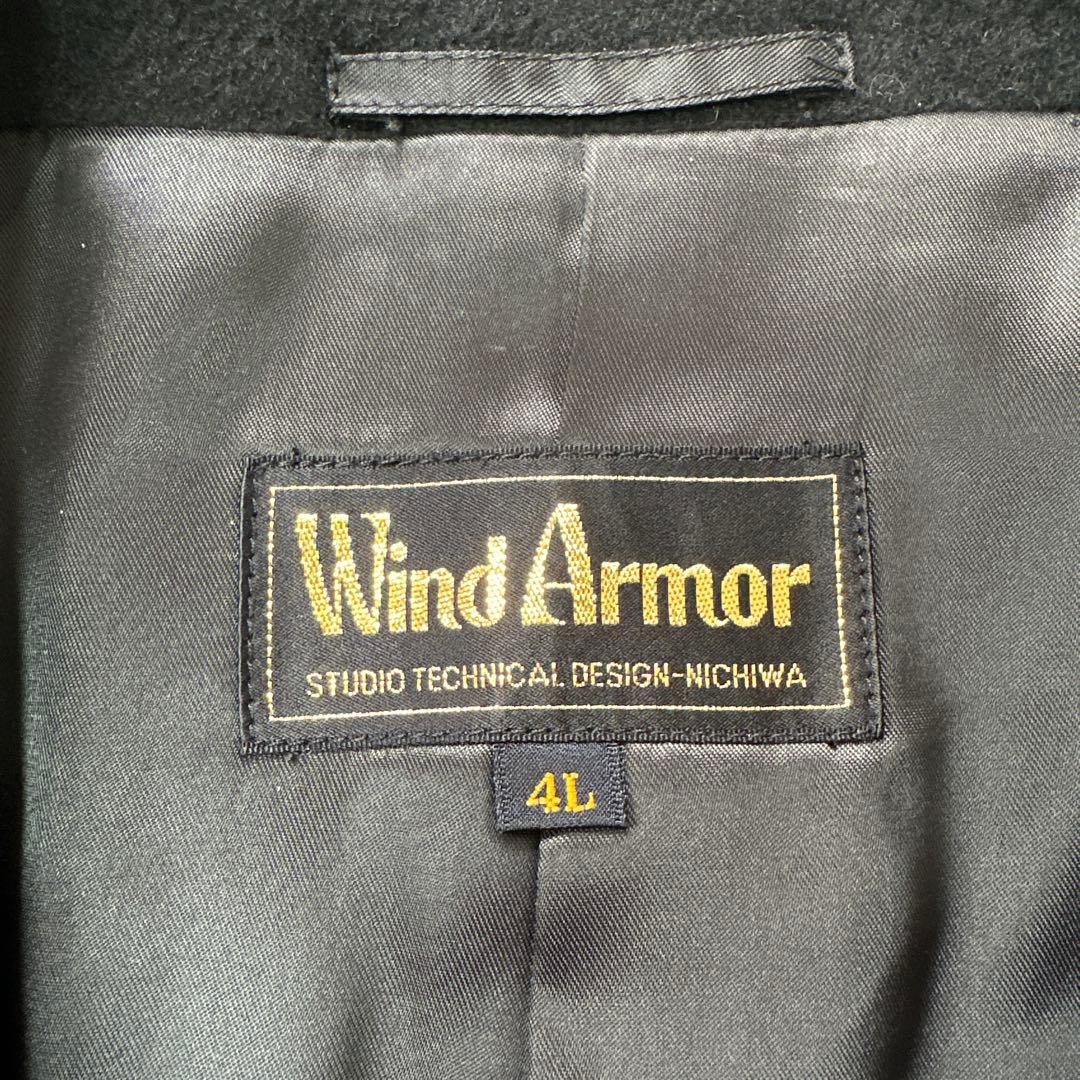 希少WIND ARMOR ダブルチェスターコート カシミア　マキシ丈 黒 4L