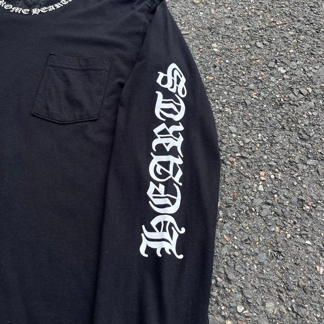 CHROME HEARTS クロムハーツ　ネックロゴ　ロンT ブラック　正規品