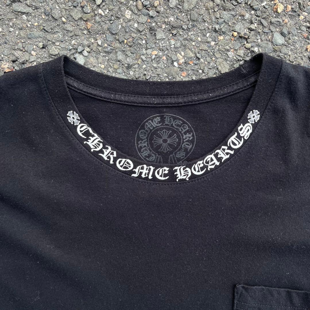 CHROME HEARTS クロムハーツ　ネックロゴ　ロンT ブラック　正規品