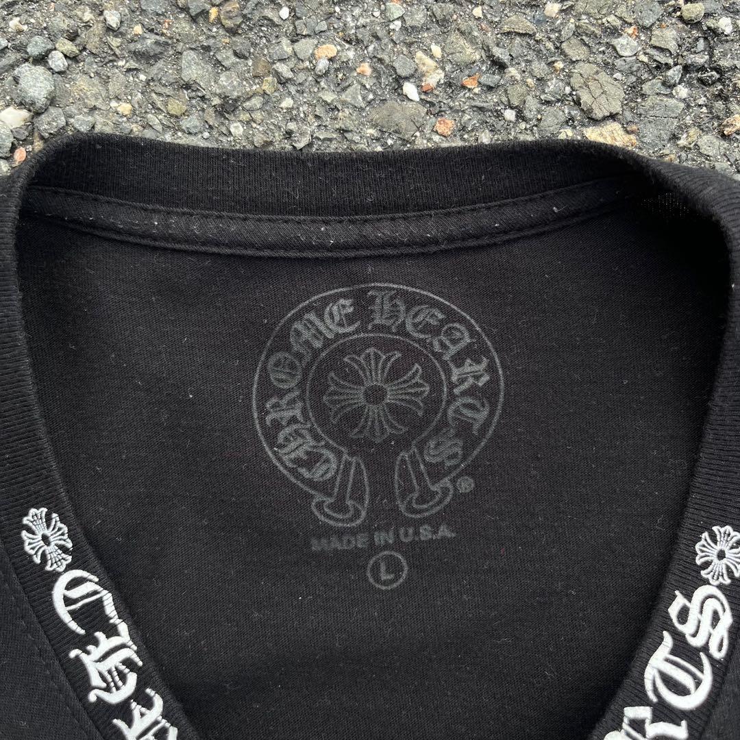 CHROME HEARTS クロムハーツ　ネックロゴ　ロンT ブラック　正規品