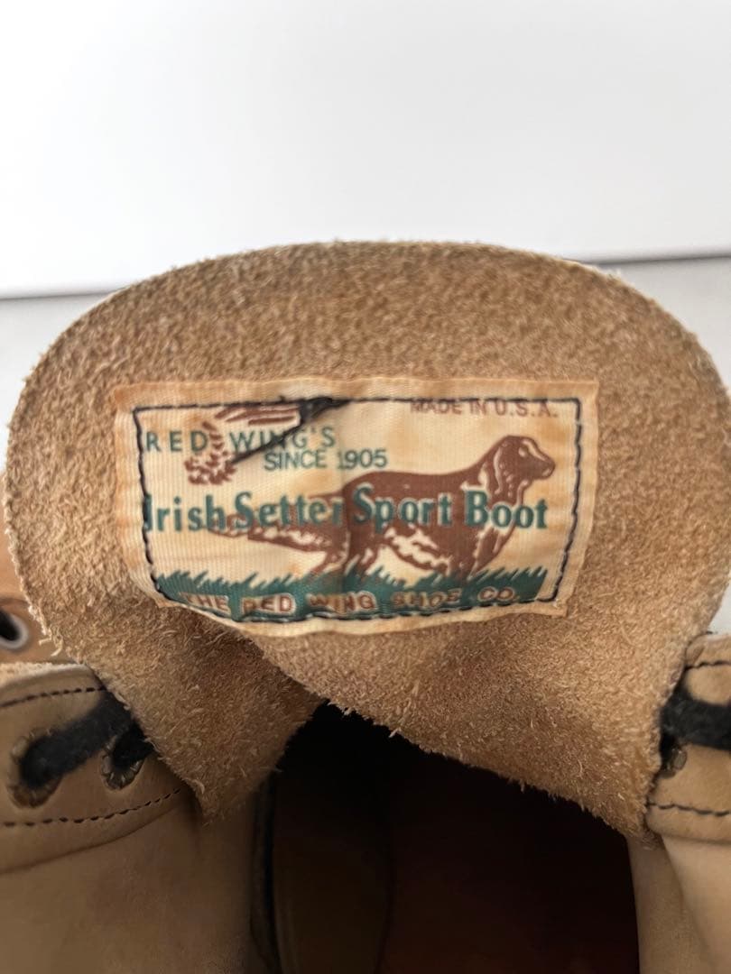 RED WINGアイリッシュセッタースポーツブーツ.スエード.犬タグ