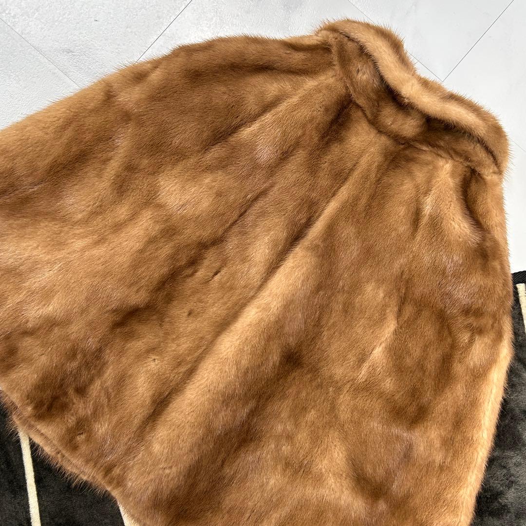 高級 SAGAMINK パステルミンク ポンチョ 鼬 毛皮 レディース