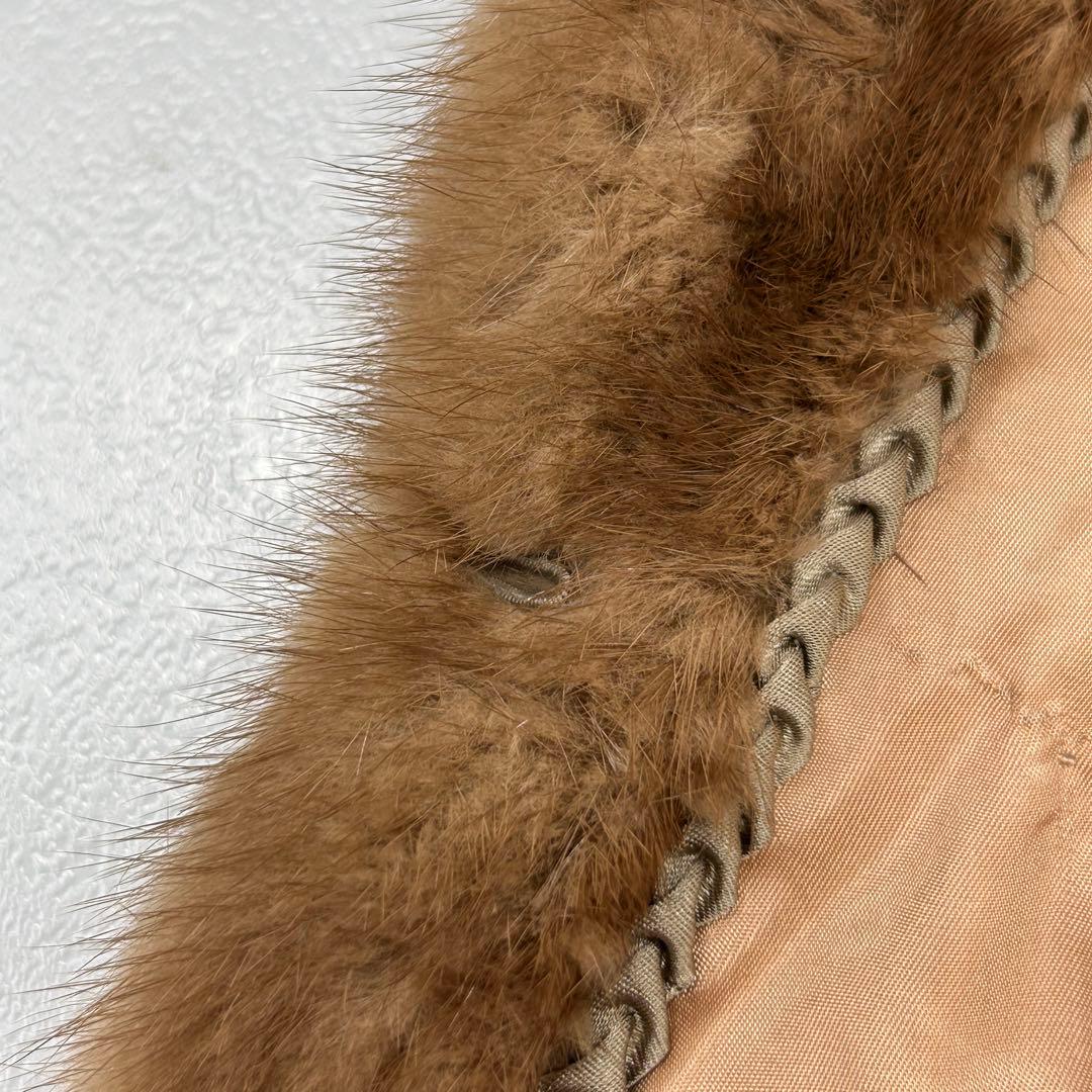 高級 SAGAMINK パステルミンク ポンチョ 鼬 毛皮 レディース