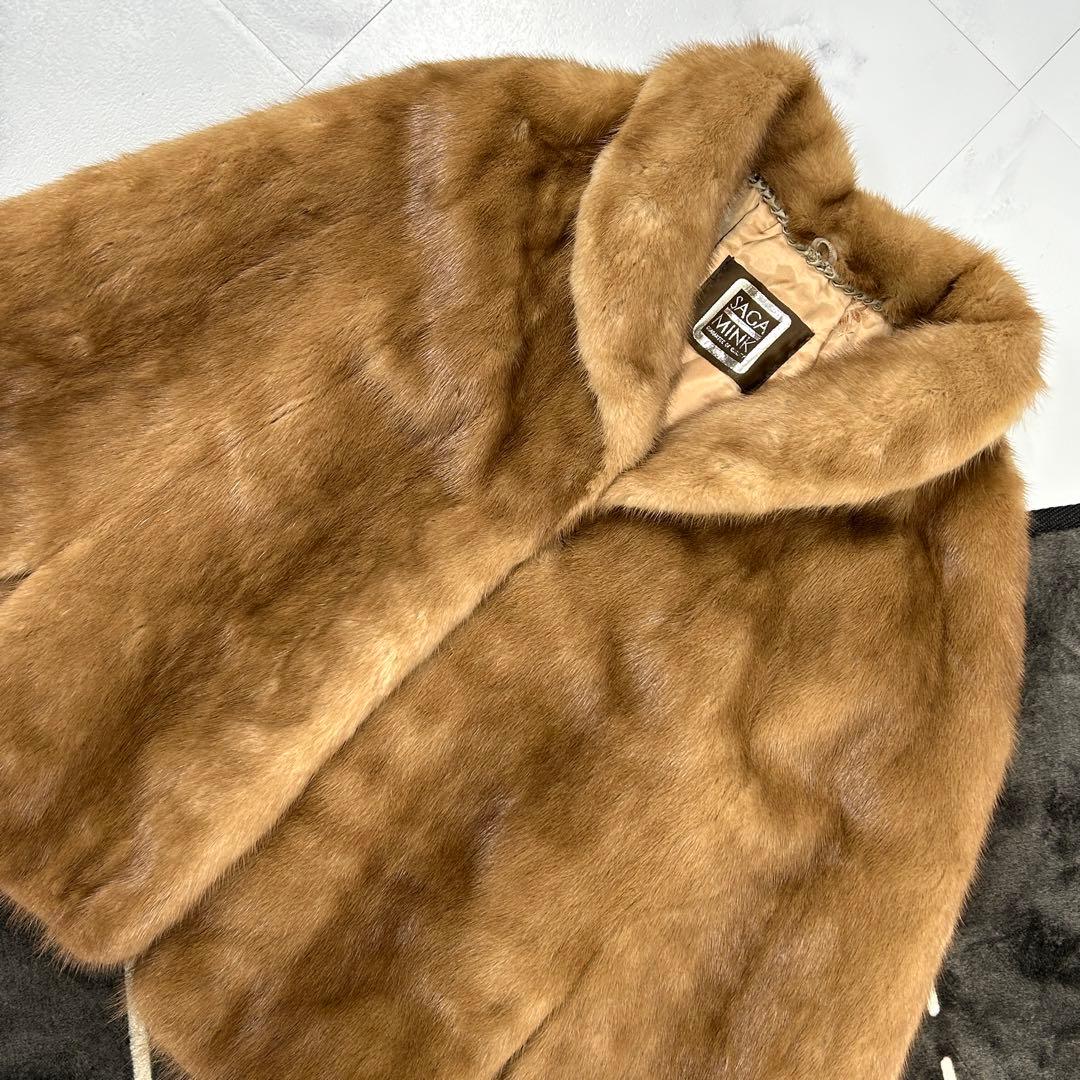 高級 SAGAMINK パステルミンク ポンチョ 鼬 毛皮 レディース