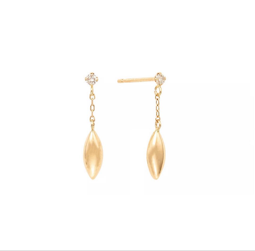 福*ん様 VERITE k18YG ダイヤモンドピアス