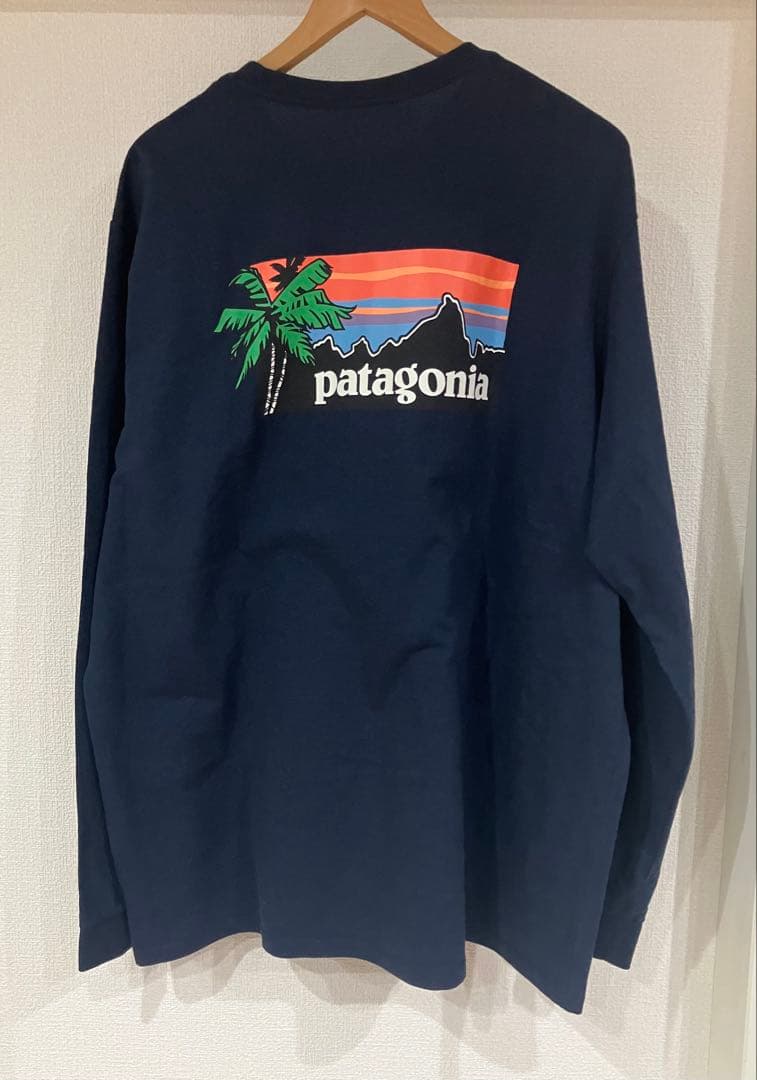 【新品 未使用ダグ付き】Patagoniaパームツリーロゴ ロンT XL