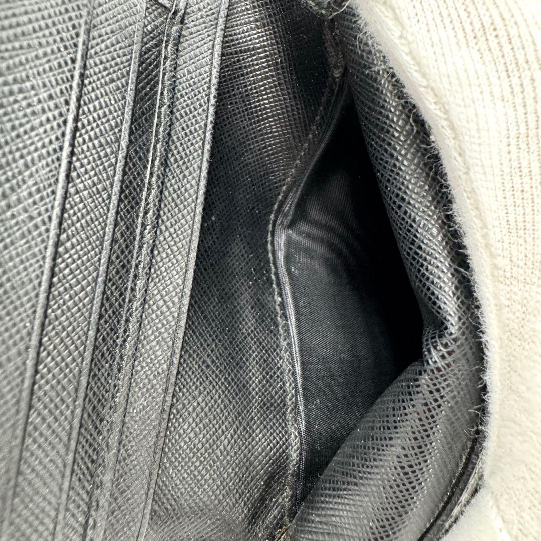 PRADA プラダ サフィアーノ メタル 二つ折り財布 1ML018 ブラック