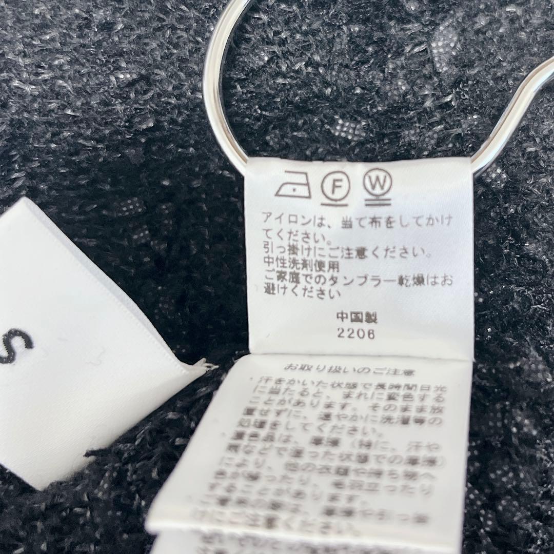 SOEJUソージュ ツイードライクニットジャケット ブラック F カーディガン