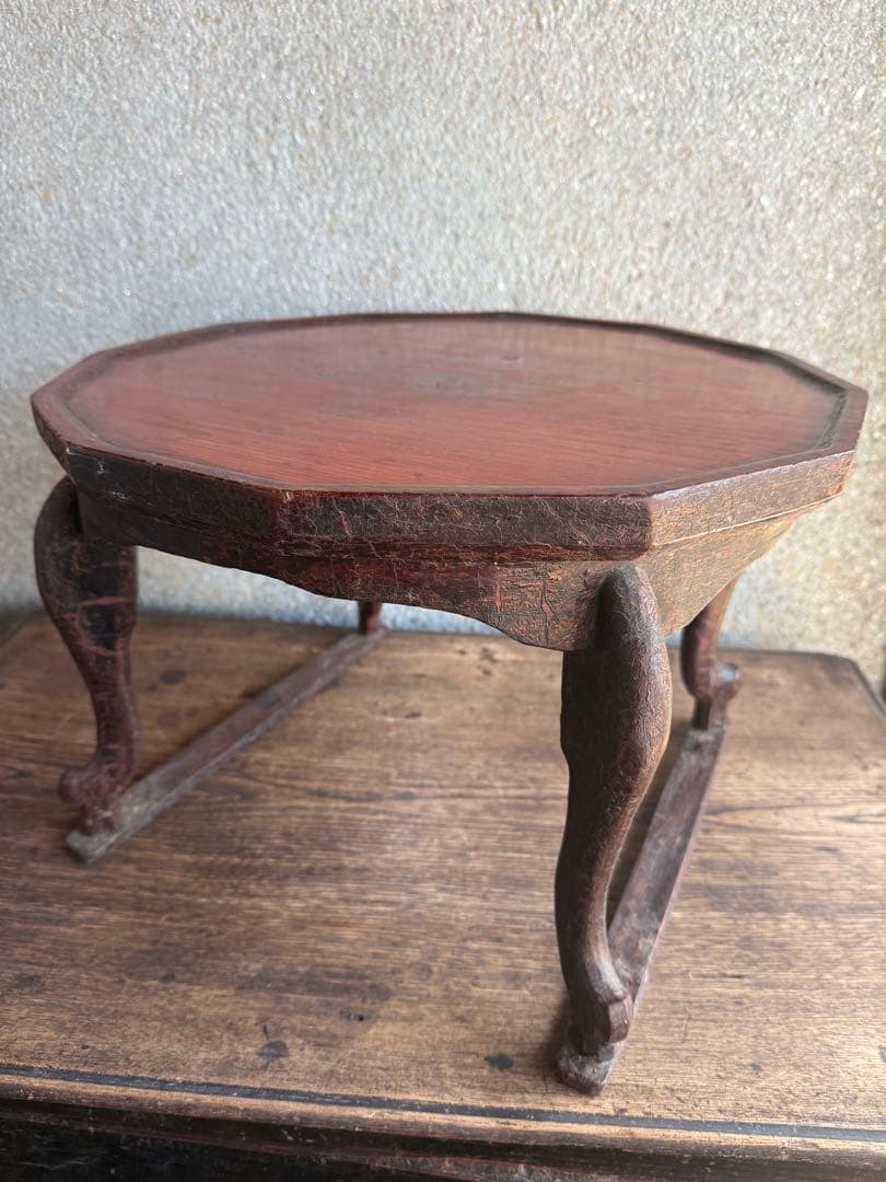 李朝　ソバン　１２角　李朝膳　バンダジ　白磁