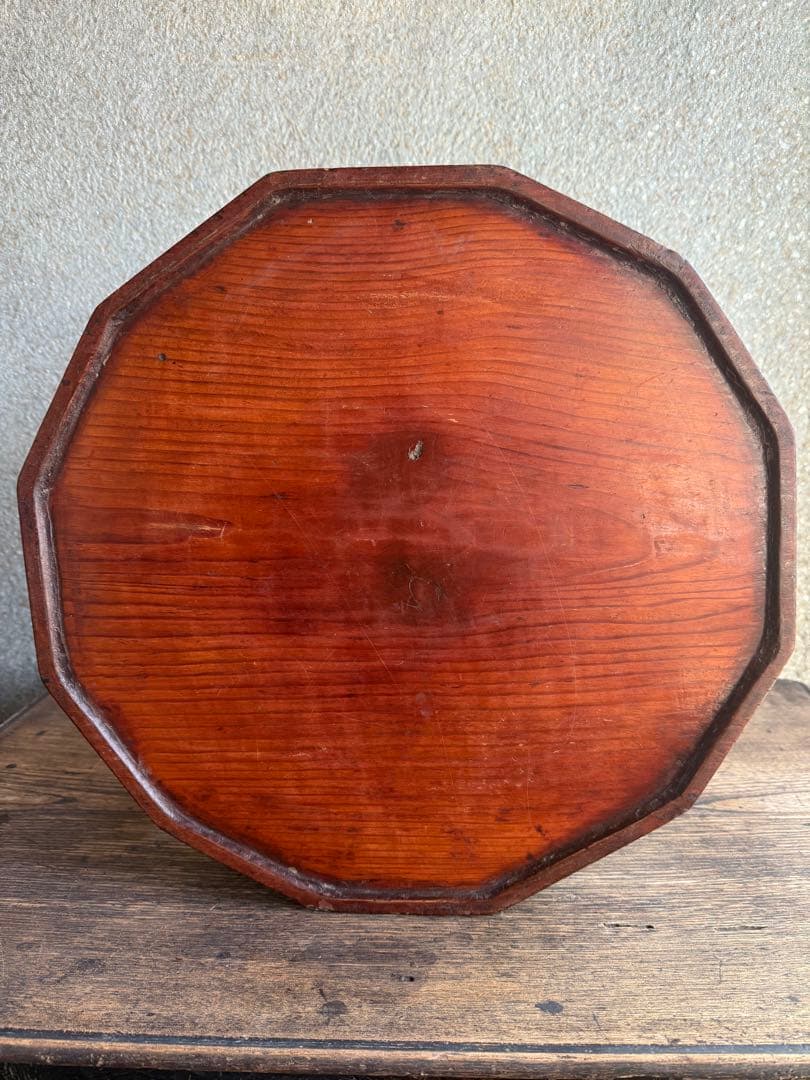 李朝　ソバン　１２角　李朝膳　バンダジ　白磁