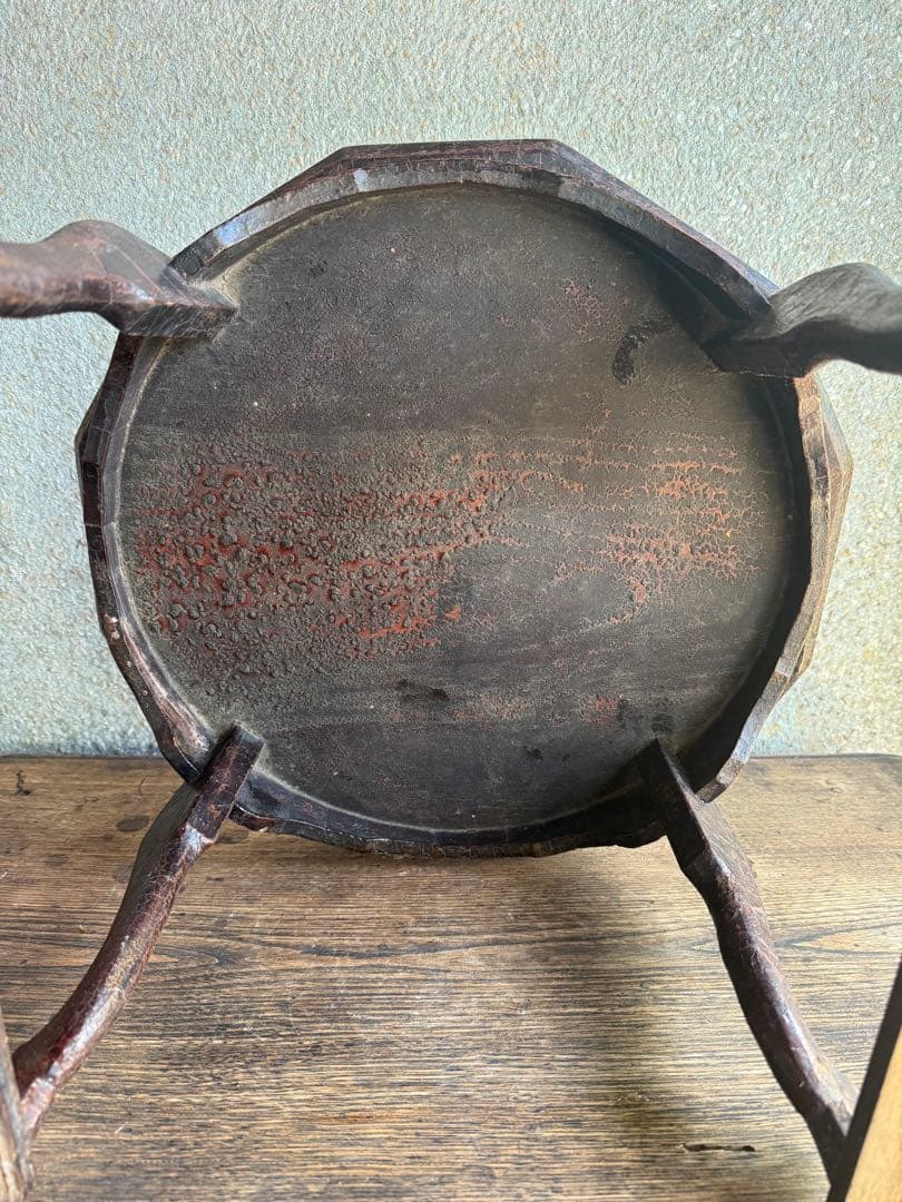 李朝　ソバン　１２角　李朝膳　バンダジ　白磁