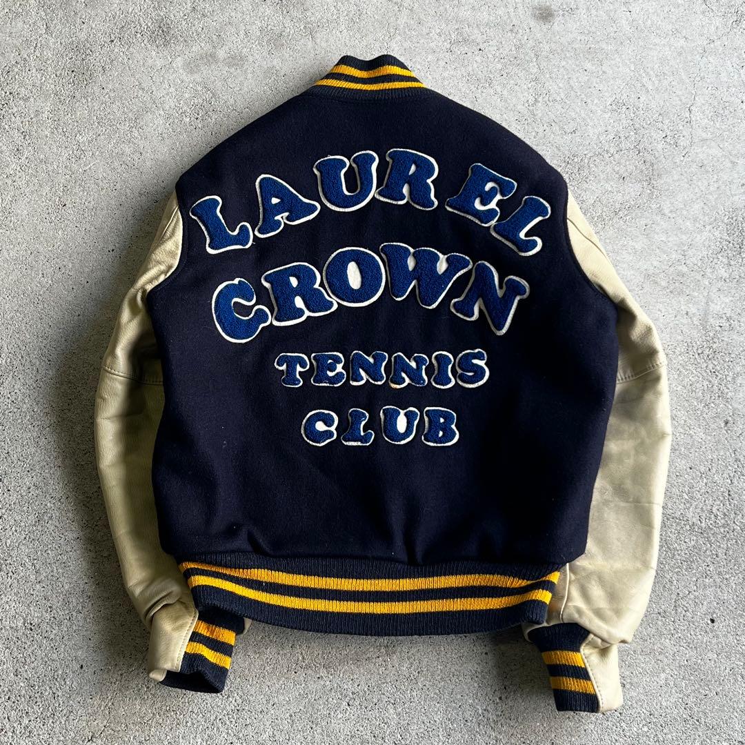 70's~80's ゴールデンベア　スタジャン　USA製　ワッペン　革袖