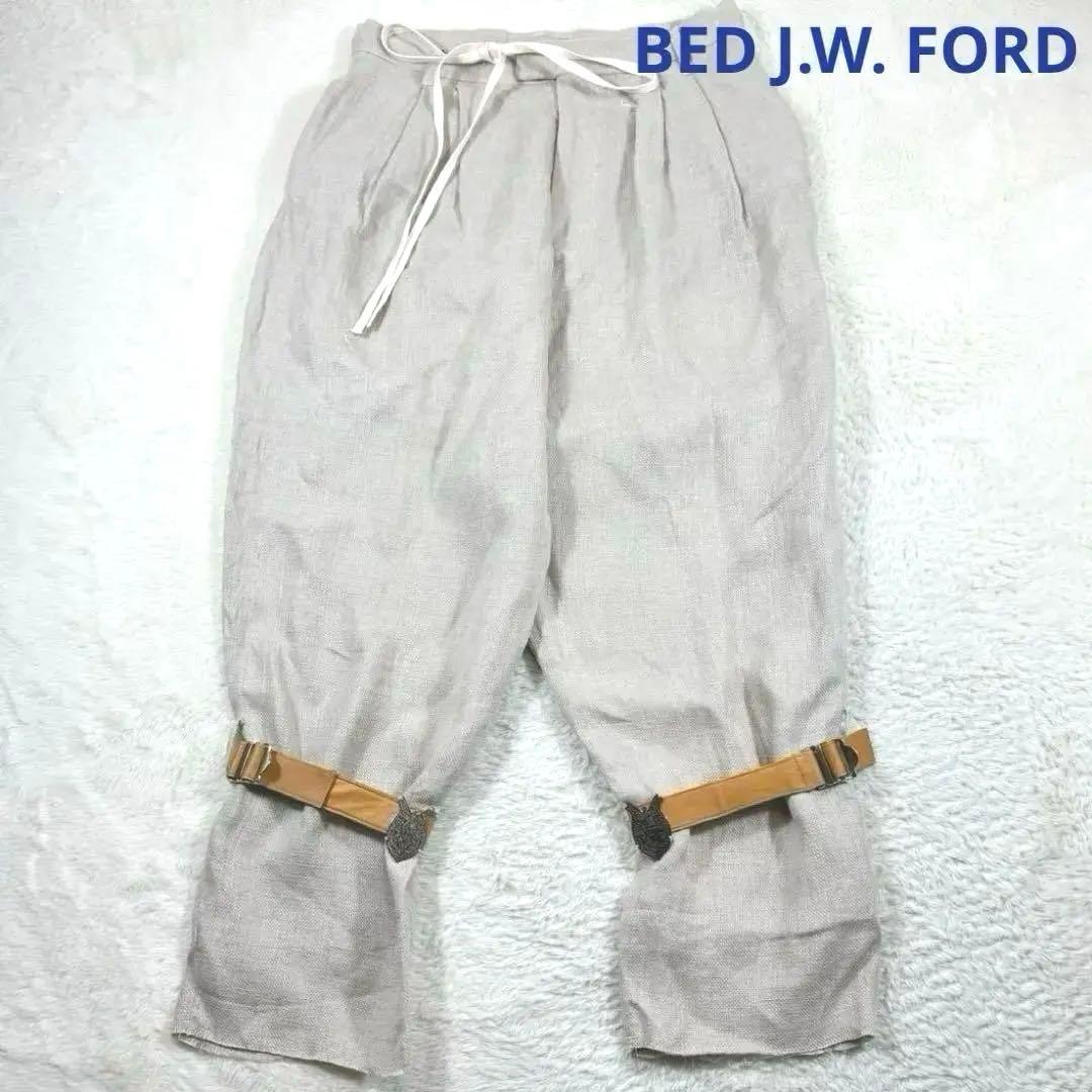 BED J.W FORD ベッドフォード リネン カーゴパンツ レザーベルト 1