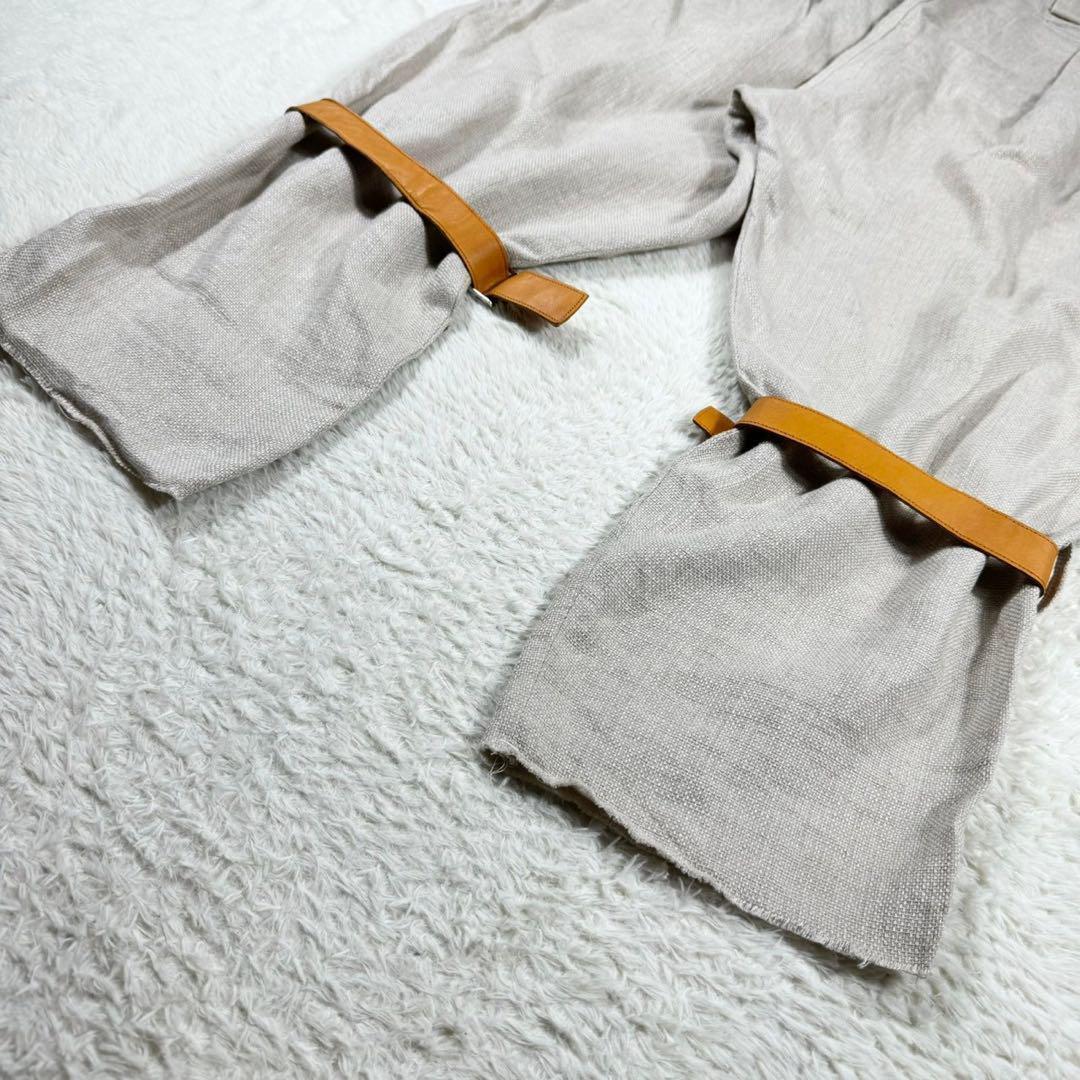 BED J.W FORD ベッドフォード リネン カーゴパンツ レザーベルト 1