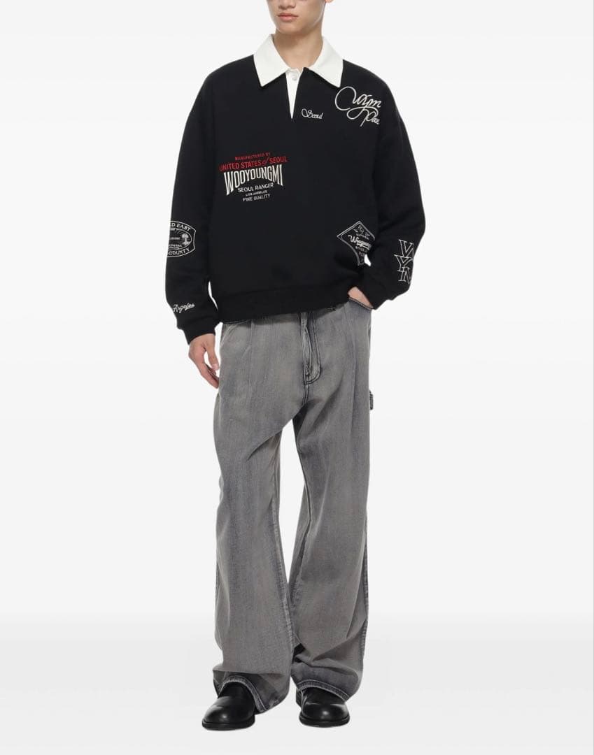 完売品 Wooyoungmi Long Sleeve Patch Polo