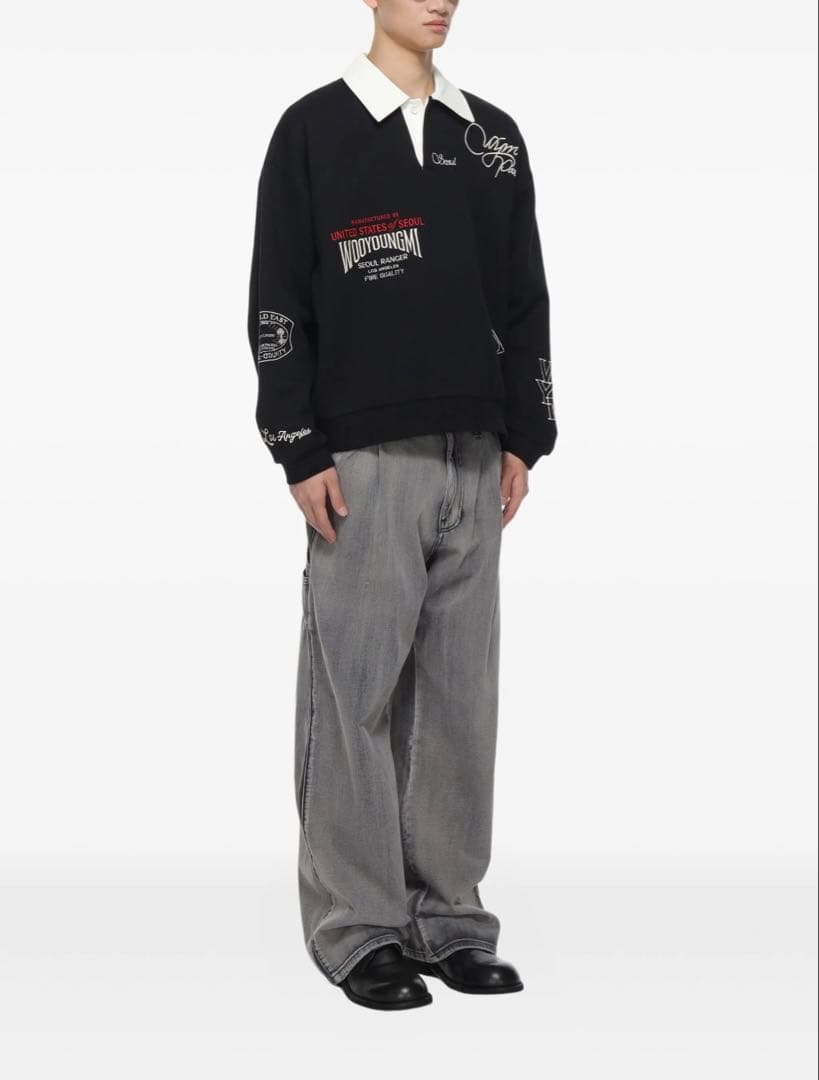 完売品 Wooyoungmi Long Sleeve Patch Polo