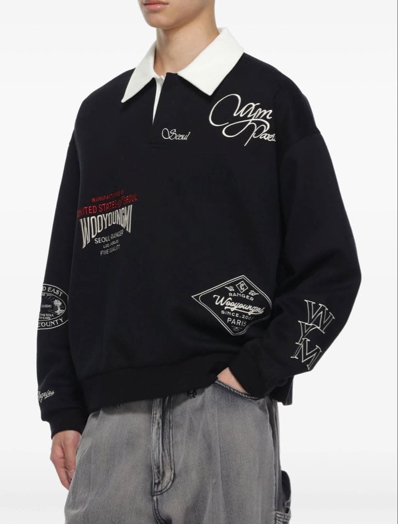完売品 Wooyoungmi Long Sleeve Patch Polo