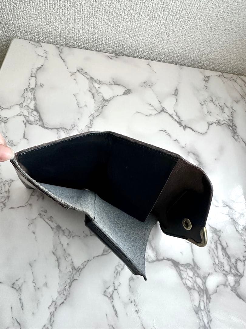 池之端銀革店 Cramp UKブライドルレザーフロント金具 コンパクトウォレット