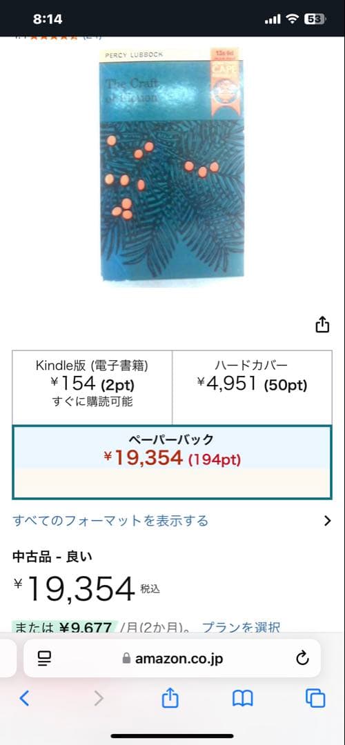 希少　The Craft of Fiction - Percy Lubbock