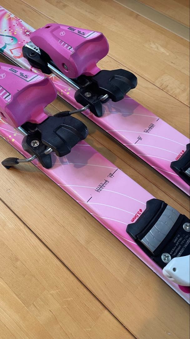 カービングスキー板106cmセットビンディングストックkazamaピンク
