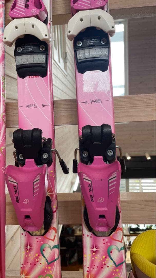 カービングスキー板106cmセットビンディングストックkazamaピンク