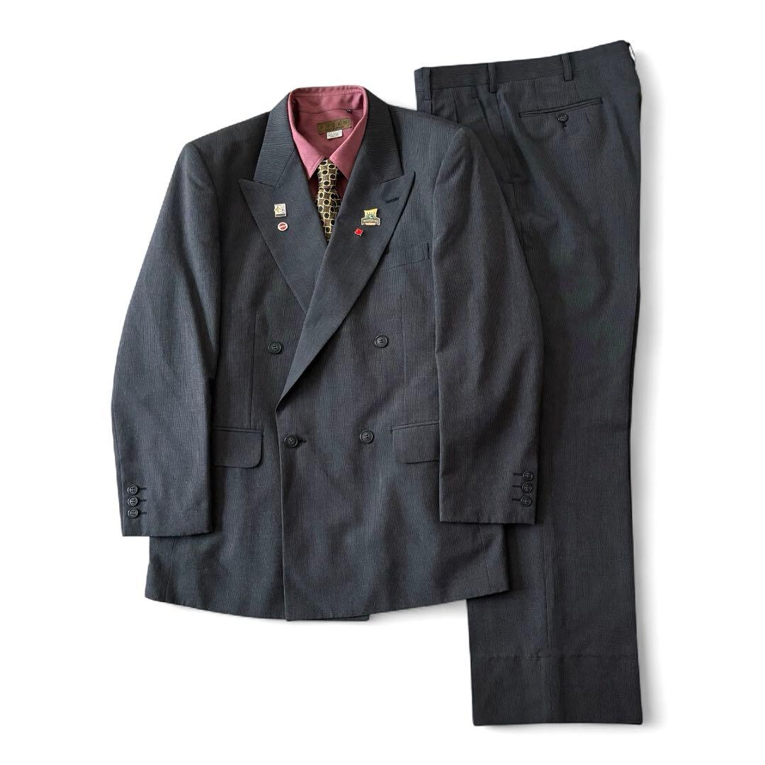 【レトロコーデ】 ダブルスーツ シャツ バーバリー ネクタイ ピンズ セット