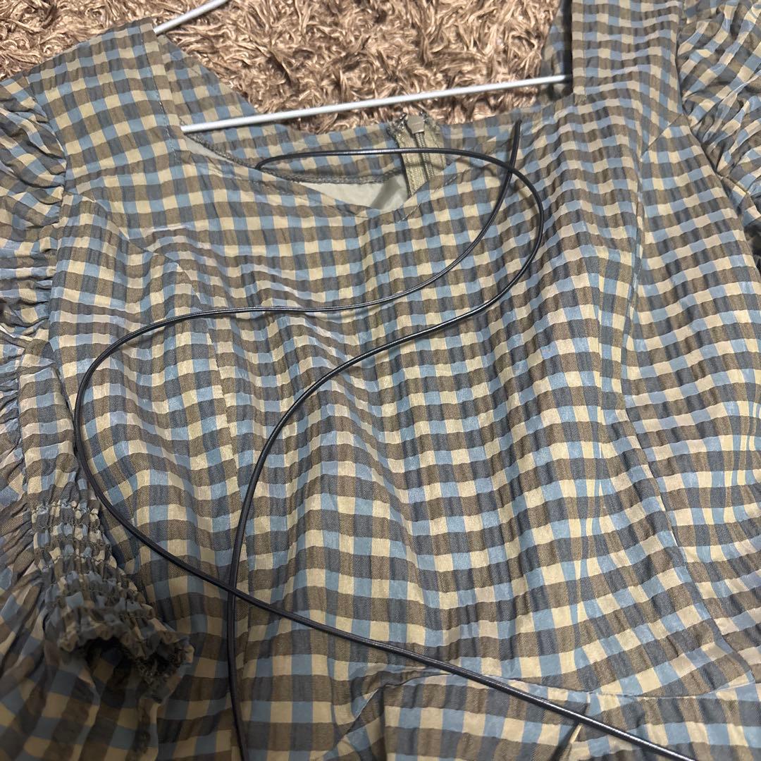 ワンピース AmeriVINTAGE SEERSUCKER VOLUME HEM DRESS