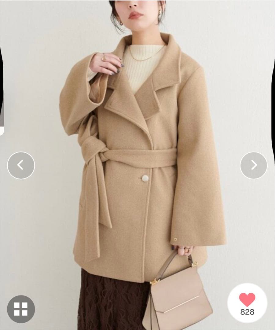 ナチュラルクチュール　〈ako〉スタンドカラーミドル丈コート