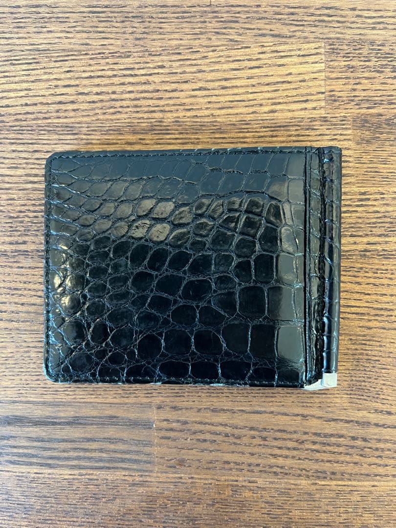 クロコダイル マネークリップ付 二つ折り財布