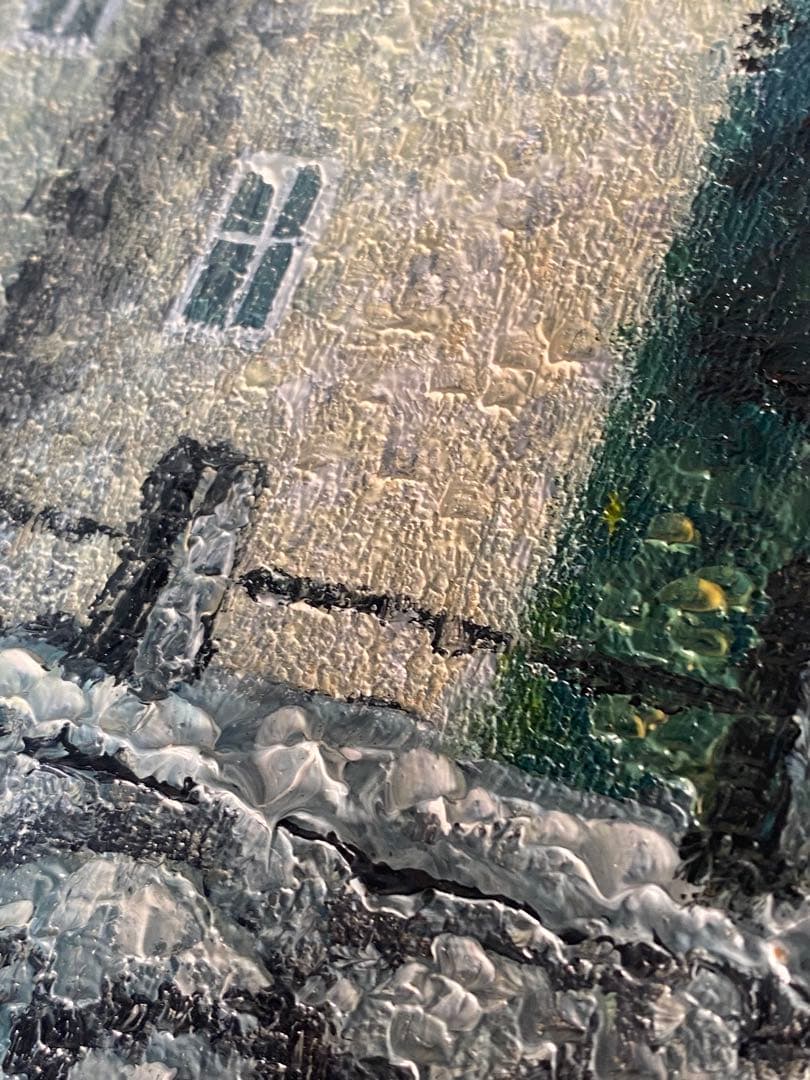 2289❣️水辺の古城　油絵