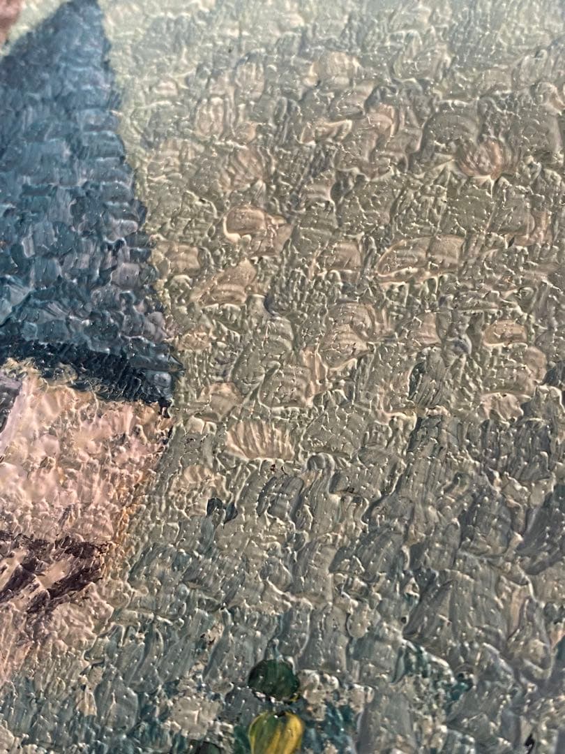 2289❣️水辺の古城　油絵