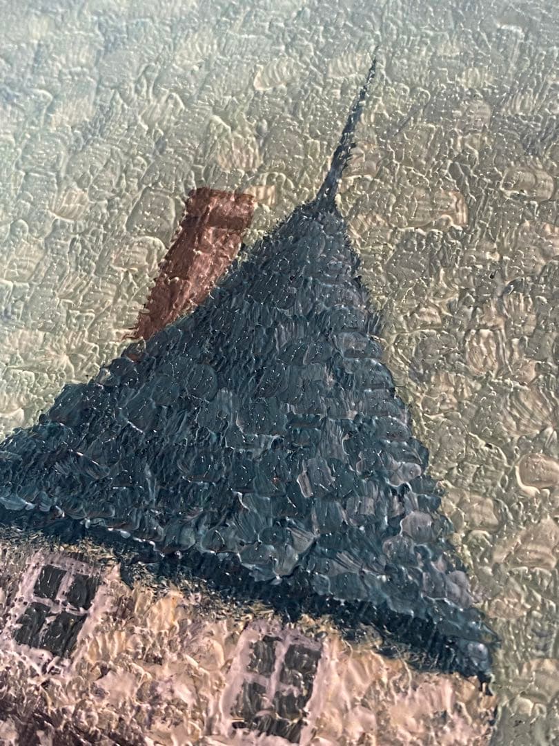 2289❣️水辺の古城　油絵