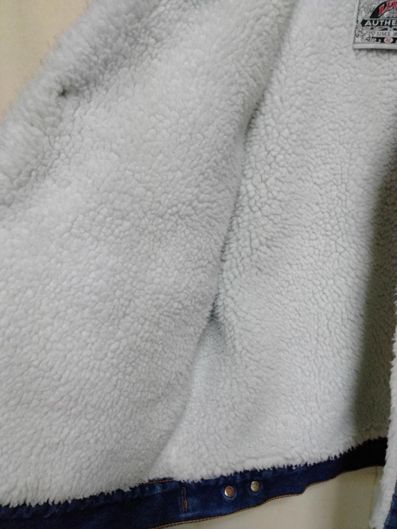 ビンテージ90年代リーバイス70608-0216デニムボア付きJKT紺色美品42